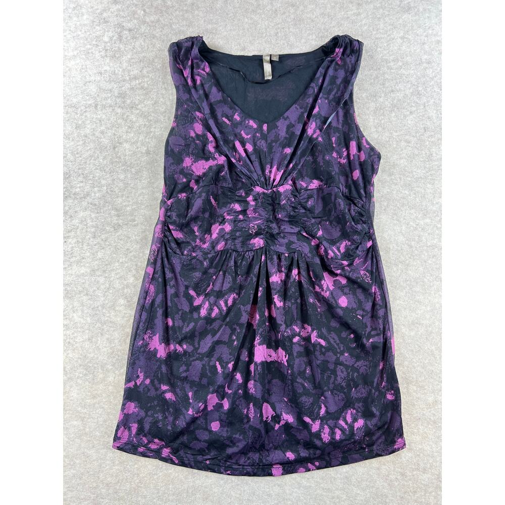 Thyme Maternity Purple Pink Watercolor Print Blouse Tank Top Size Medium